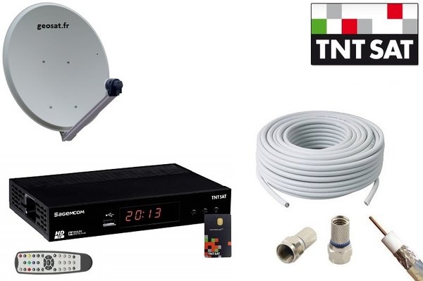 Kit TNTSAT avec terminal HD pour la TNT par Satellite ASTRA, activation 4 Ans