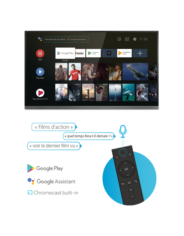 Box androïd TV - 4K - Google certifiée et compatible My CANAL