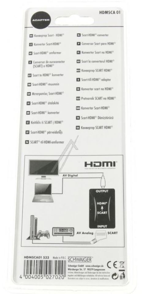 CONVERTISSEUR PERITEL IN VERS HDMI OUT, adaptez un ancien appareil audio-vidéo sur un TV récent HDMI